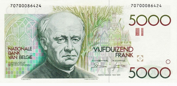BELGIUM 5000 Francs 1982 Pick 145 collectible banknote