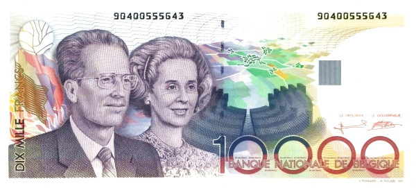 BELGIUM 10000 Francs 1992 Pick 146 collectible banknote