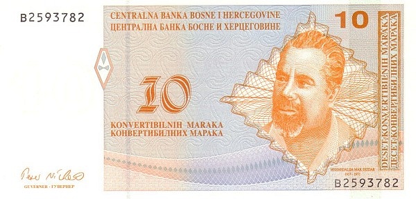 BOSNIA & HERZEGOVINA 10 Konvertibilnih 1998 Pick 63 collectible banknote