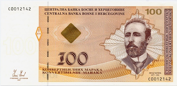 BOSNIA & HERZEGOVINA 100 Konvertibilnih 2007 Pick 78 collectible banknote