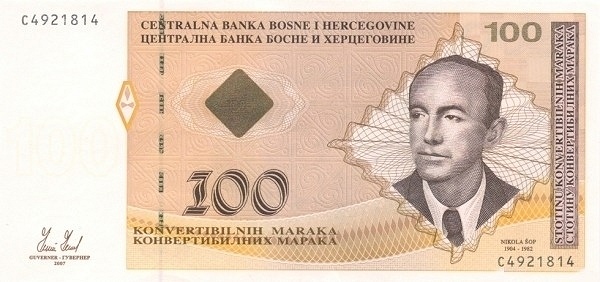 BOSNIA & HERZEGOVINA 100 Konvertibilnih 2007 Pick 79 collectible banknote