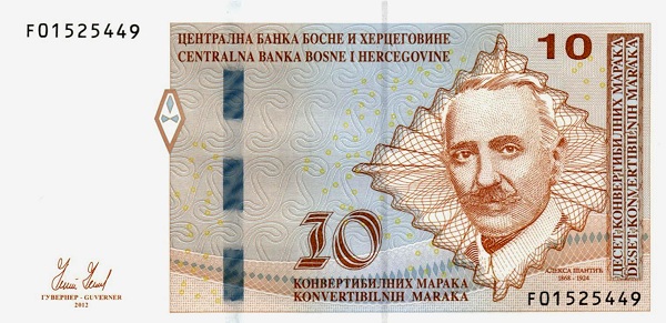BOSNIA & HERZEGOVINA 10 Konvertibilnih 2012 Pick 81 collectible banknote