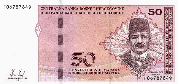 BOSNIA & HERZEGOVINA 50 Konvertibilnih 2012 Pick 84 collectible banknote