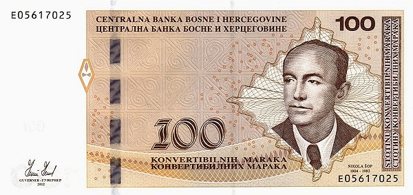 BOSNIA & HERZEGOVINA 100 Konvertibilnih 2012 Pick 86 collectible banknote