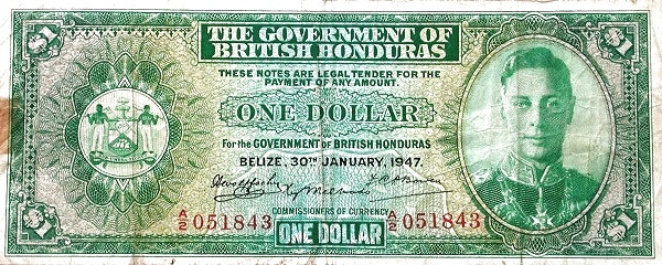 BRITISH HONDURAS 1 Dollar 1952 Pick 24