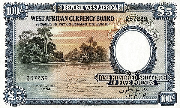 BRITISH WEST AFRICA 100 Shillings 1953 Pick 11