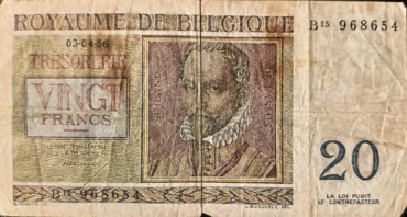 Belgium 20 Francs 1956 | VG | Pick 132 | Roland de Lassus (Copy)
