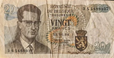 Belgium 20 Francs 1964 | VF | Pick 138 | King Baudouin and Atomium