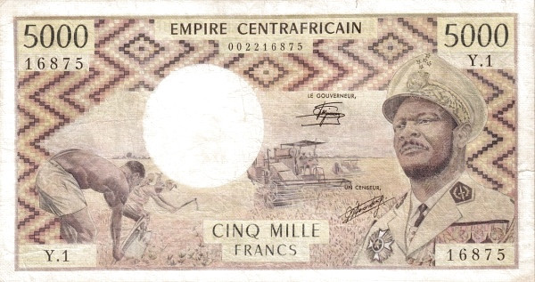 CENTRAL AFRICAN EMPIRE 5000 Francs 1979 Pick 7