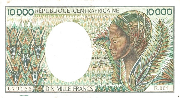 CENTRAL AFRICAN REPUBLIC 10000 Francs 1983 Pick 13 collectible banknote