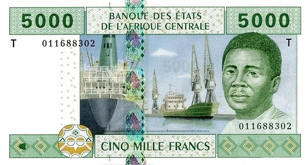 CENTRAL AFRICAN STATES – REPUBLIC OF CONGO 5000 Francs 2002 Pick 109T collectible banknote