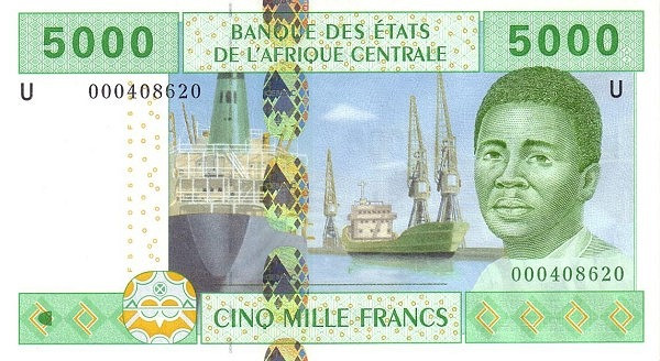 CENTRAL AFRICAN STATES – CAMEROON 5000 Francs 2002 Pick 209U collectible banknote