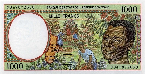 CENTRAL AFRICAN STATES – CENTRAL AFRICAN REPUBLIC 1000 Francs 1993 Pick 302F