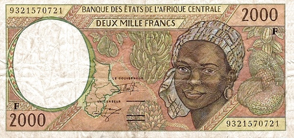 CENTRAL AFRICAN STATES – CENTRAL AFRICAN REPUBLIC 2000 Francs 1993 Pick 303F