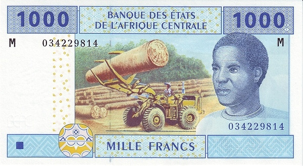 CENTRAL AFRICAN STATES – CENTRAL AFRICAN REPUBLIC 1000 Francs 2002 Pick 307M collectible banknote
