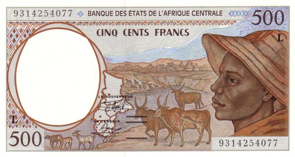 CENTRAL AFRICAN STATES – GABON 500 Francs 1993 Pick 401L