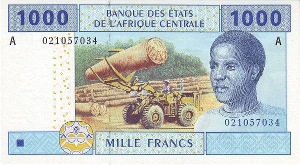 CENTRAL AFRICAN STATES – GABON 1000 Francs 2002 Pick 407A collectible banknote