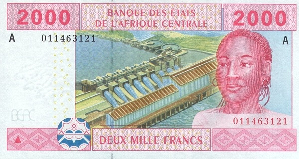 CENTRAL AFRICAN STATES – GABON 2000 Francs 2002 Pick 408A collectible banknote