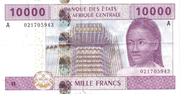CENTRAL AFRICAN STATES – GABON 10000 Francs 2002 Pick 410A collectible banknote