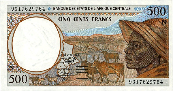 CENTRAL AFRICAN STATES – EQUATORIAL GUINEA 500 Francs 1993 Pick 501N collectible banknote