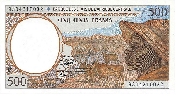 CENTRAL AFRICAN STATES – CHAD 500 Francs 1993 Pick 601P