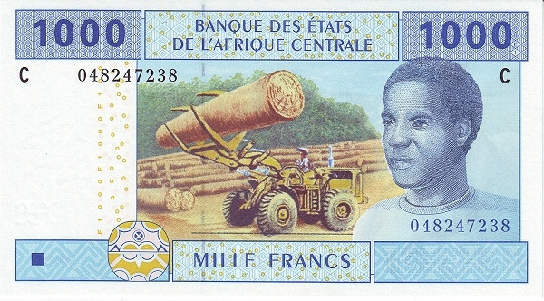 CENTRAL AFRICAN STATES – CHAD 1000 Francs 2002 Pick 607C collectible banknote
