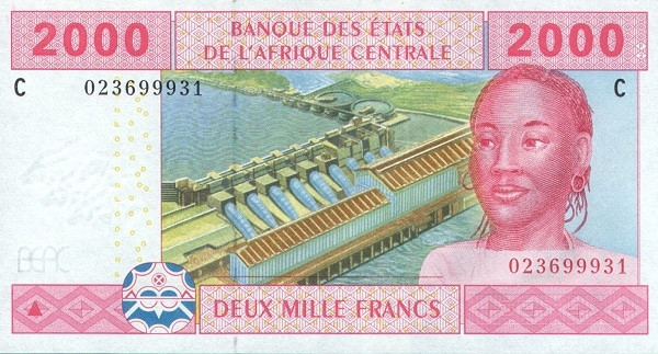 CENTRAL AFRICAN STATES – CHAD 2000 Francs 2002 Pick 608C collectible banknote