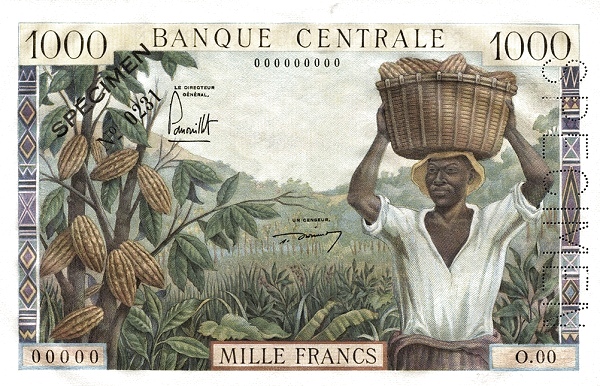CAMEROON 1000 Francs 1961 Pick 7 collectible banknote