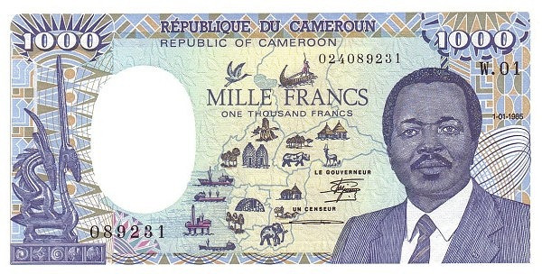 CAMEROON 1000 Francs 1985 Pick 25 collectible banknote
