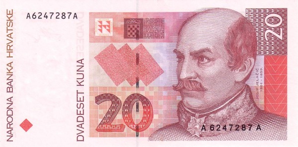 CROATIA 20 Kuna 1993 Pick 30 collectible banknote
