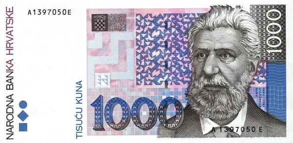 CROATIA 1000 Kuna 1993 Pick 35 collectible banknote