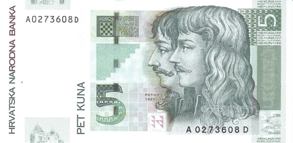 CROATIA 5 Kuna 2001 Pick 37 collectible banknote
