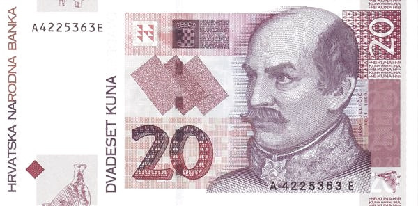 CROATIA 20 Kuna 2001 Pick 39 collectible banknote