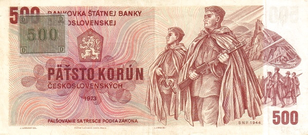 CZECHIA 500 Korún 1973 Pick 2 collectible banknote