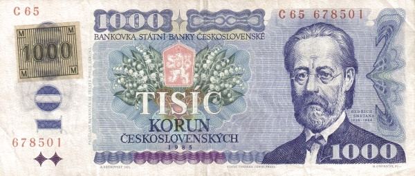 CZECHIA 1000 Korun 1985 Pick 3 collectible banknote