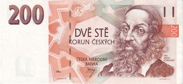 CZECHIA 200 Korun 1996 Pick 13 collectible banknote