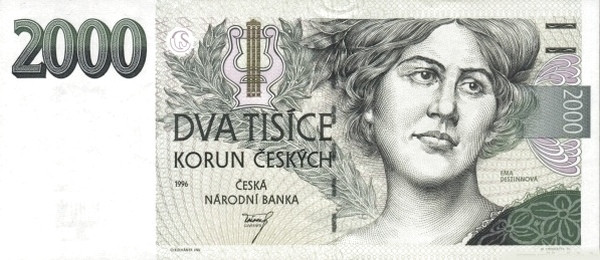 CZECHIA 2000 Korun 1996 Pick 16 collectible banknote