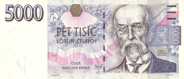 CZECHIA 5000 Korun 1999 Pick 23 collectible banknote