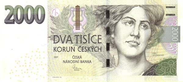 CZECHIA 2000 Korun 2007 Pick 26 collectible banknote