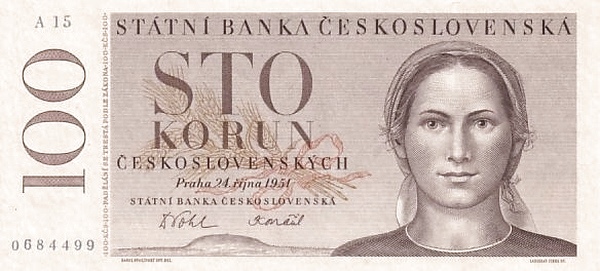 CZECHOSLOVAKIA 100 Korun 1951 Pick 76