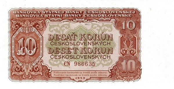 CZECHOSLOVAKIA 10 Korún 1953 Pick 83