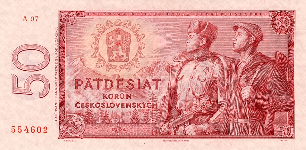 CZECHOSLOVAKIA 50 Korún 1964 Pick 90 collectible banknote
