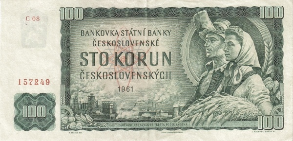 CZECHOSLOVAKIA 100 Korun 1961 Pick 91 collectible banknote