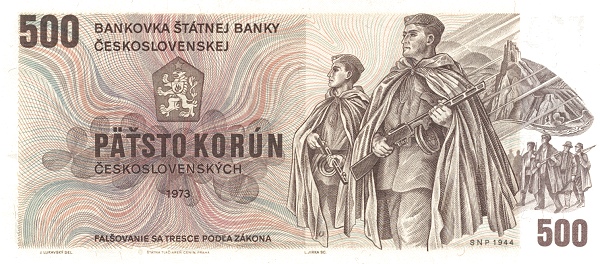 CZECHOSLOVAKIA 500 Korún 1973 Pick 93 collectible banknote
