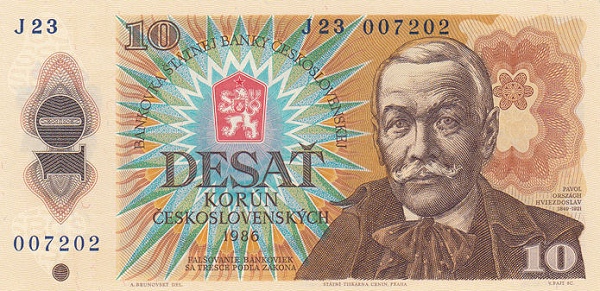 CZECHOSLOVAKIA 10 Korún 1986 Pick 94 collectible banknote