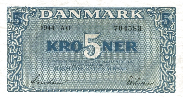 DENMARK 5 Kroner 1950 Pick 35