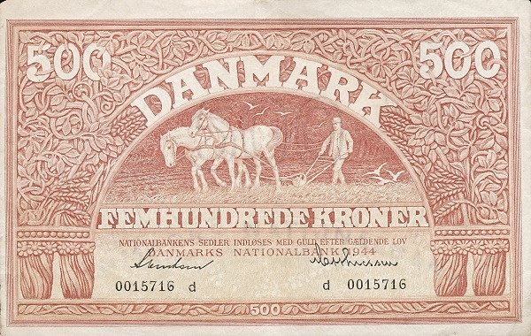 DENMARK 500 Kroner 1962 Pick 41