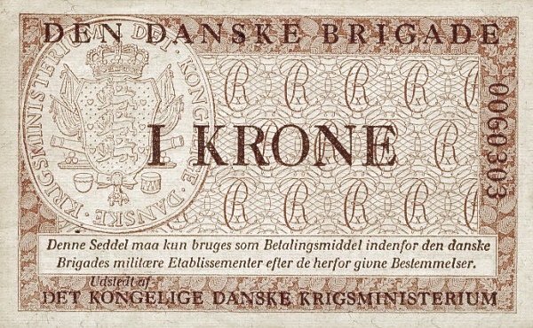 DENMARK 1 Krone 1958 Pick M10 collectible banknote