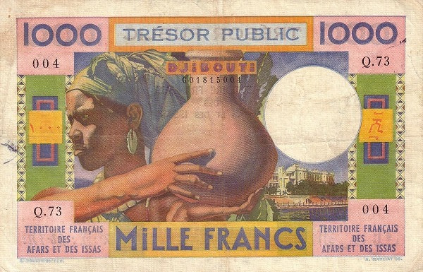 DJIBOUTI / FRENCH AFARS & ISSAS TERRITORY 1000 Francs 1974 Pick 32