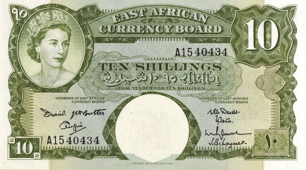 EAST AFRICA 10 Shillings 1961 Pick 42 collectible banknote